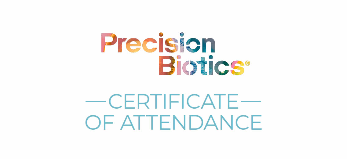 Precision Biotics Certificate of attendance